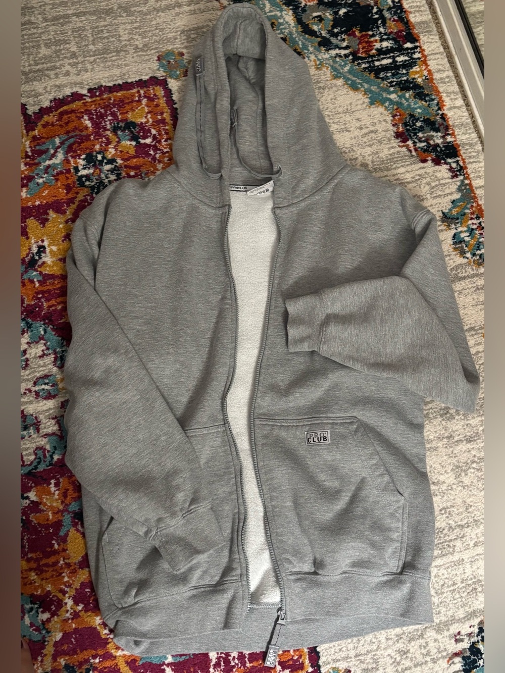 Men's Grey Zip-Up Hooded Sweater